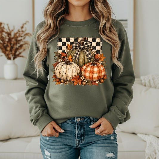 Harvest Plaid Pumpkin Tee