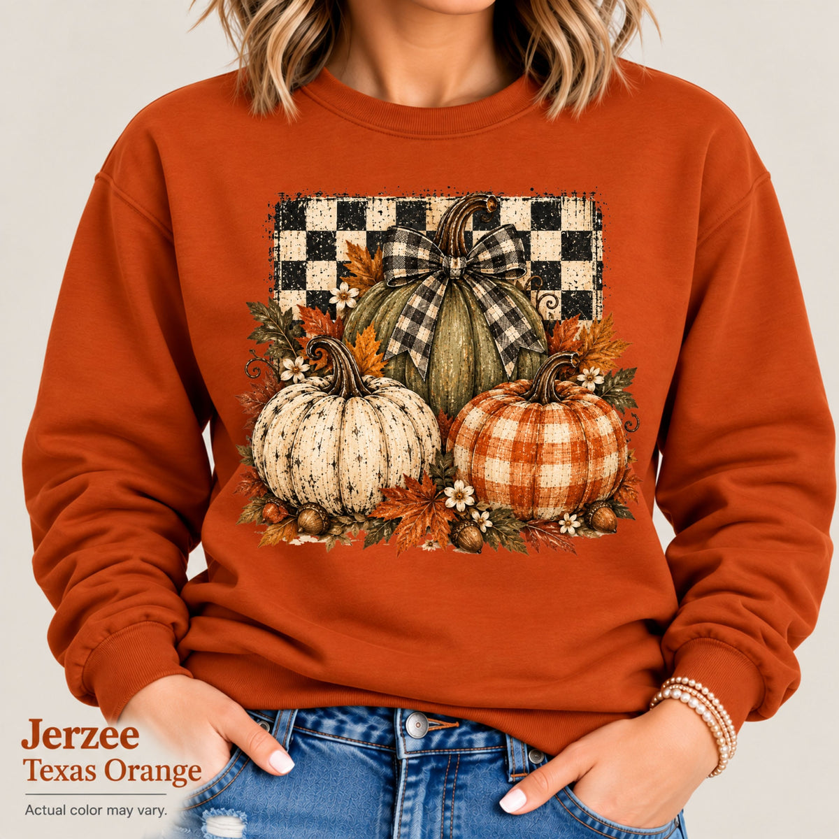 Harvest Plaid Pumpkin Tee