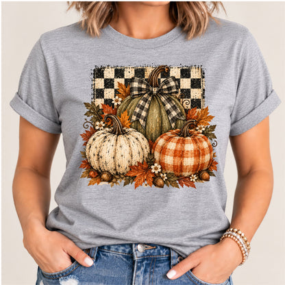 Harvest Plaid Pumpkin Tee