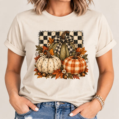 Harvest Plaid Pumpkin Tee
